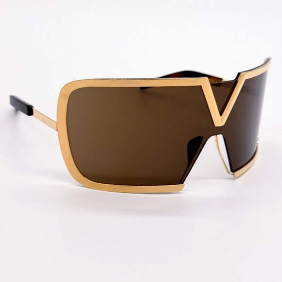 NEW VALENTINO V-ROMASK VLS-120B UNISEX BROWN TITANIUM SUNGLASSES VALENTINO - Picture 10 of 13